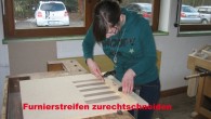 Die 8. Klasse beim Praktikum zum Berufsfeld Holz in der Berufsschule